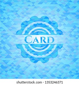 Card realistic sky blue mosaic emblem