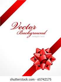Card with red bow vector background