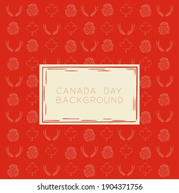 card red Canada day national celebration icon - Vector