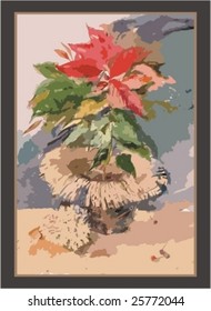 Card with a red flower