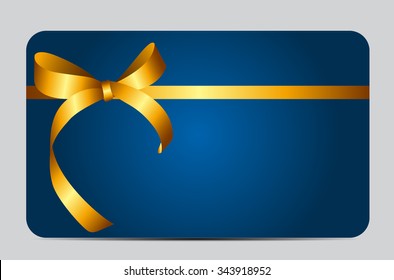 Card with Red Gift Ribbon. Vector illustration EPS10