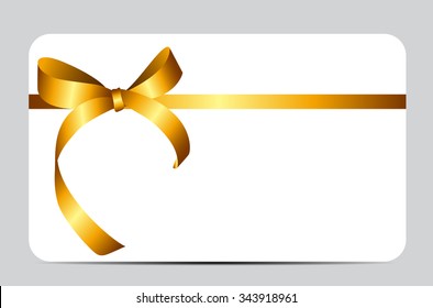 Card with Red Gift Ribbon. Vector illustration EPS10