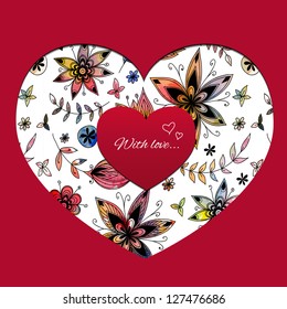 Card with red heart
