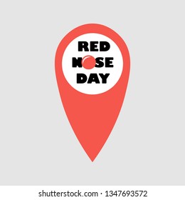 Card of red nose day. Vector illustration. Red Nose Day Abstract Vector in location point .