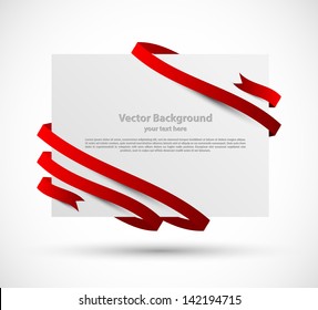 Card with red ribbon