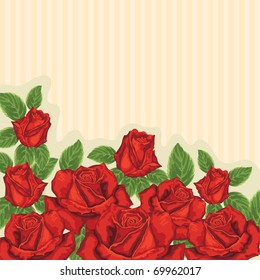 Card with red roses