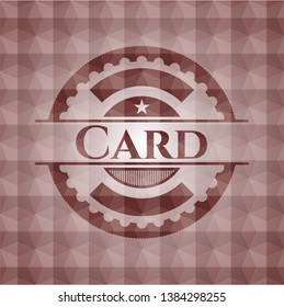 Card red seamless geometric pattern emblem. Seamless.