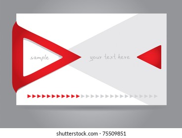 Card with red tag, vector template