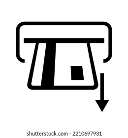Eliminación de la tarjeta. Retirada de cajero automático. Vector.
