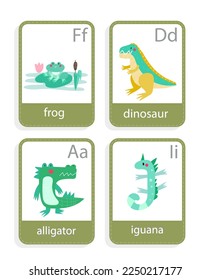 card with reptiles  vector set