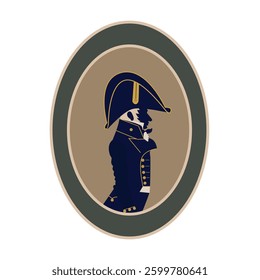 Card with retro English royal navy officer uniform.