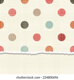 card with retro seamless colorful polka dots pattern