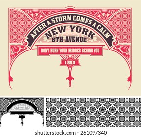 Card, retro style. Design elements. vector