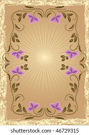 Card in retro style with meadow flower