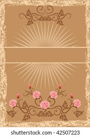  Card in retro style with roses