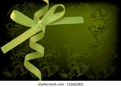 Card with ribbon and bow