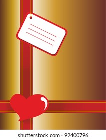 Card with ribbons, heart and blank