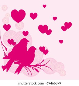 Card of romantic birds (eps 10)