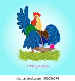 Card with rooster