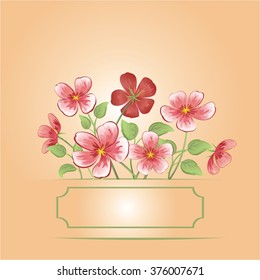 Card with rose flowers