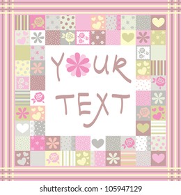 card with roses and hearts