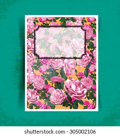 card  with roses Templates. Vector Illustration