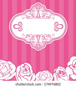 card with roses. Vector illustration