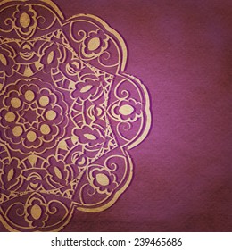 Card with round filigree hand drawn ornament and place for text