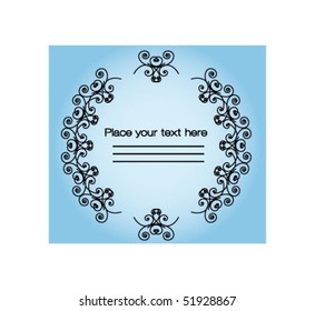 card with a round floral frame