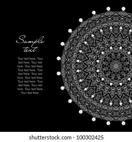 Card with round lace and pearls