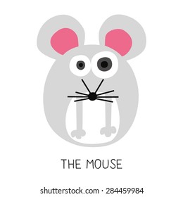 Card with a round mouse isolated on white background. Vector and illustration design.