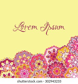 Card with round ornament and sample text