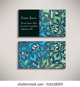 Card of round ornament. Vintage decorative elements. Oriental pattern.
