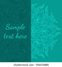 Card of round ornament. Vintage decorative elements. Oriental pattern.