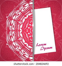 Card with round pattern with note in pocket