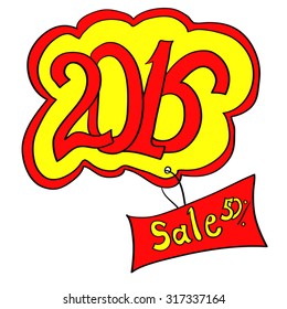 Card with the sale of the 2016 vector