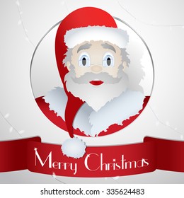 Card Santa Christmas 2015 - Illustration ribbon