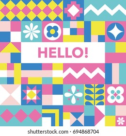 Card in scandinavian style. Vector illustration.