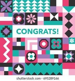 Card in scandinavian style. Vector illustration.