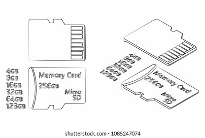 Card SD different outline like a brushstrokes