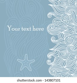 Card with sea background