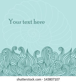 Card with sea background