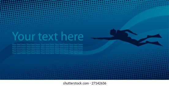 Card with sea and diver