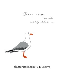 Card with a seagull