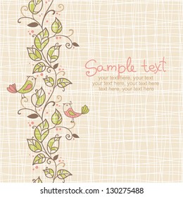 card with seamless floral pattern