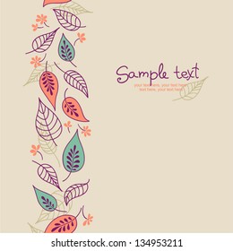 card with seamless floral pattern