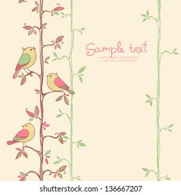 card with seamless floral pattern