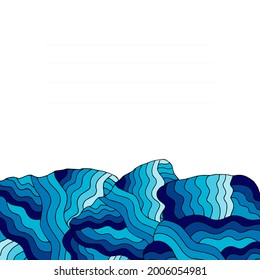 Karte mit nahtlosem Muster in Blau