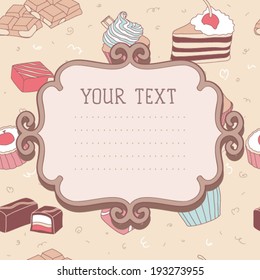 Card seamless tea time vector pattern 