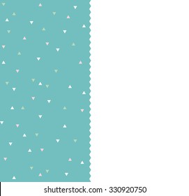 Card with seamless triangle pattern. Leaflet with empty space. Pattern of geometric shapes. Colorful mosaic backdrop. Geometric background. Triangle background. Vector illustration.